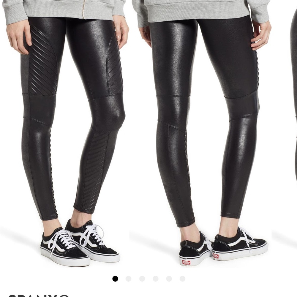 Spanx faux leather moto leggings